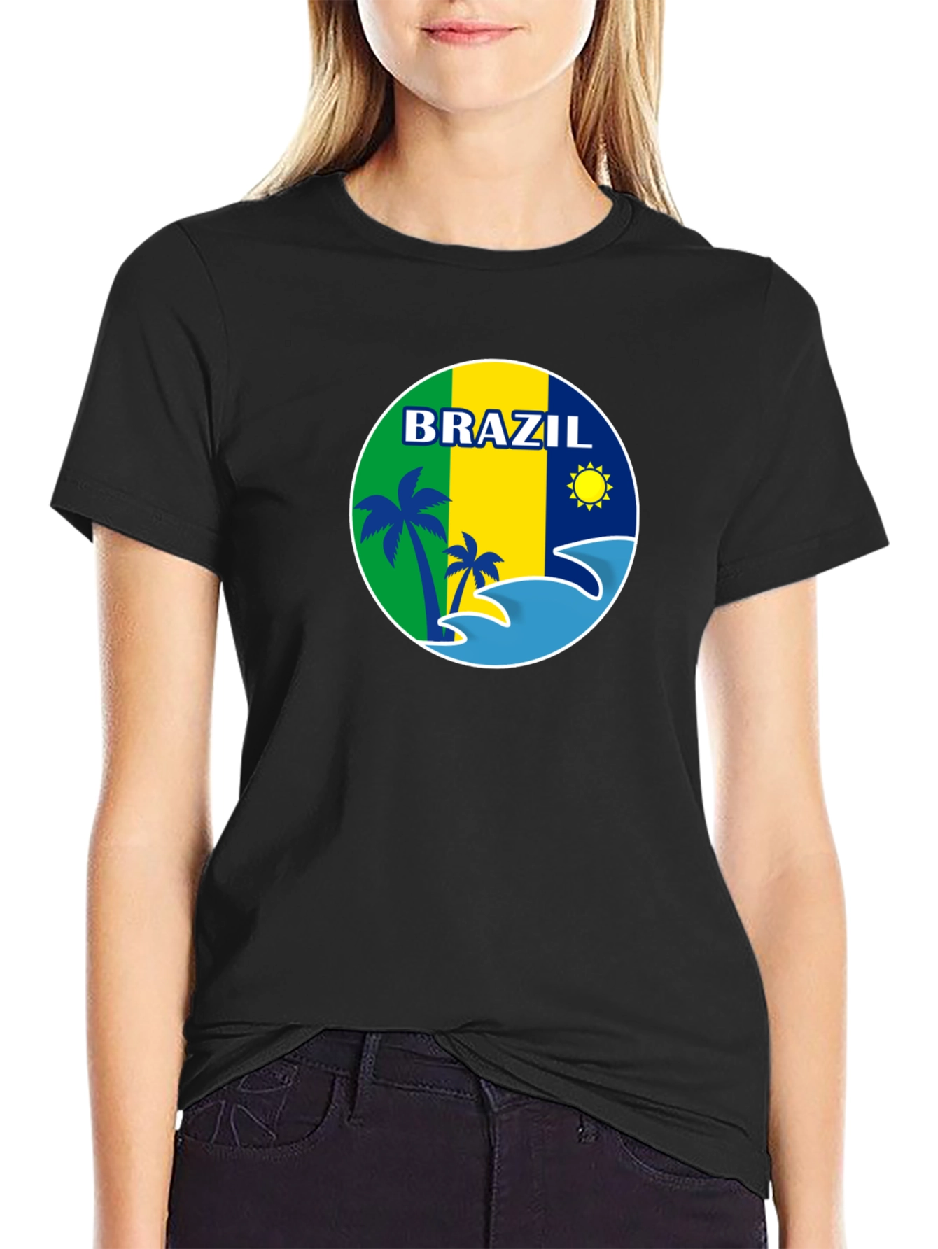 Brazil Graphic Tee - Tropical Beach Design T-Shirt