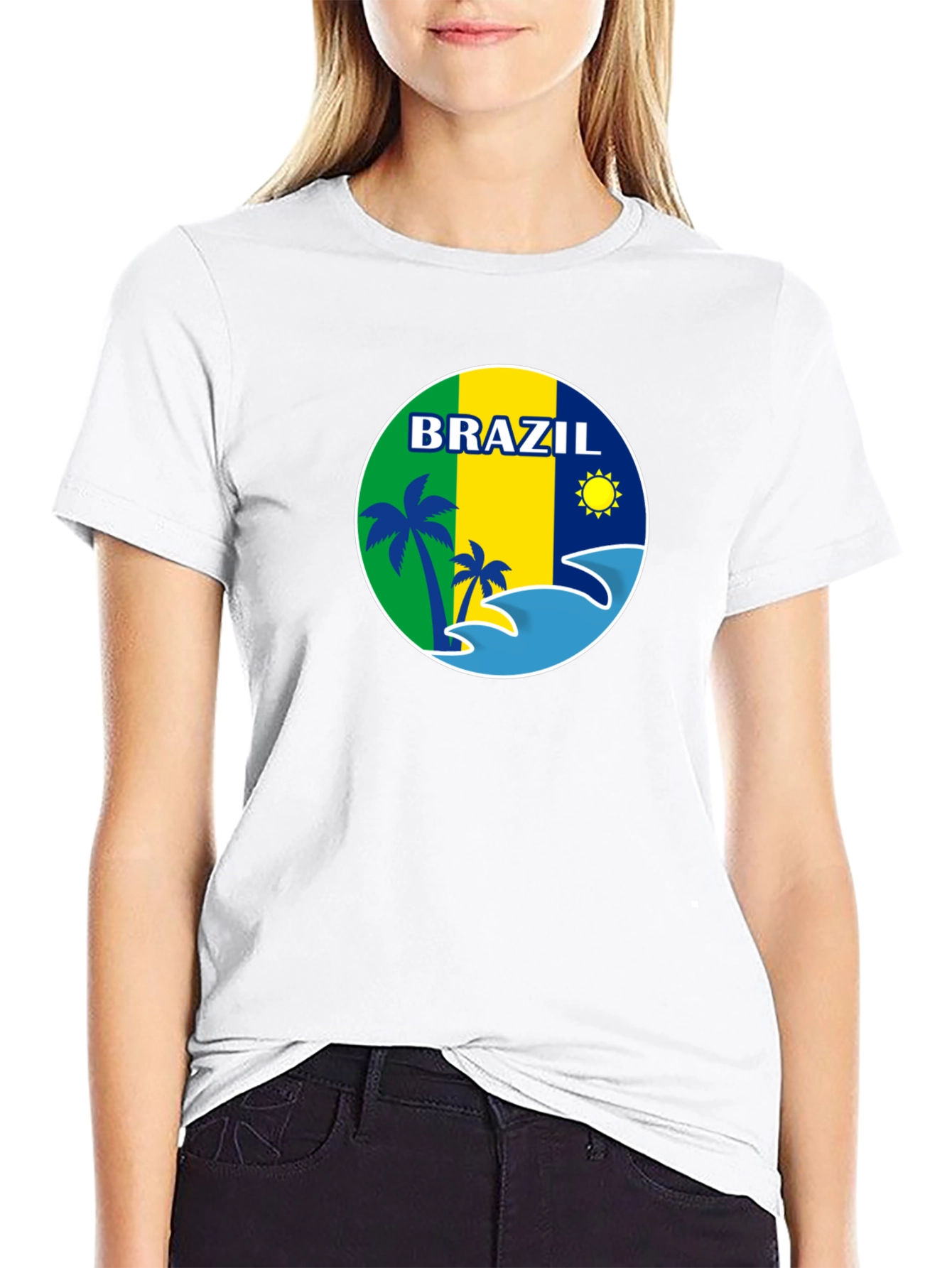 Brazil Graphic Tee - Tropical Beach Design T-Shirt