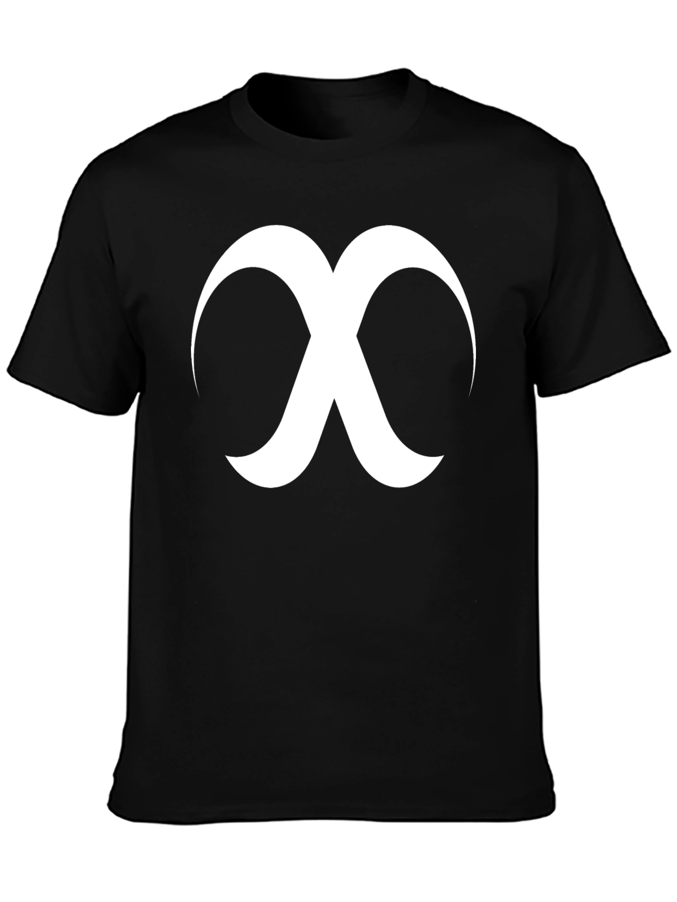 Minimalist Crescent Moon X Graphic Black T-Shirt