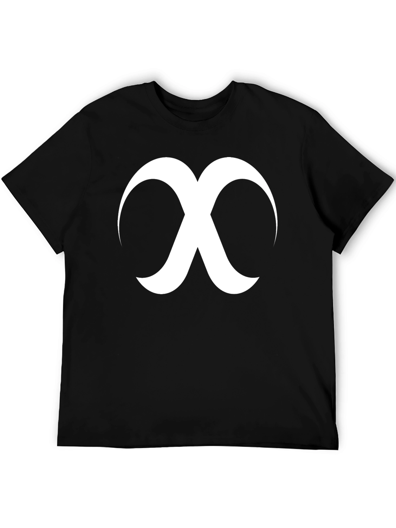 Minimalist Crescent Moon X Graphic Black T-Shirt