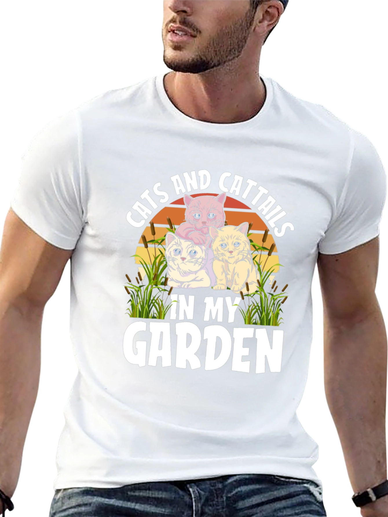 Cats and Cattails in my Garden T-Shirt
