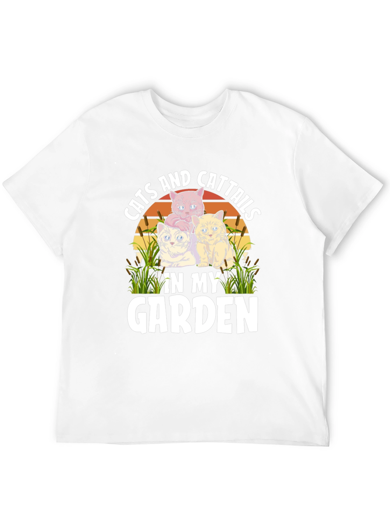 Cats and Cattails in my Garden T-Shirt