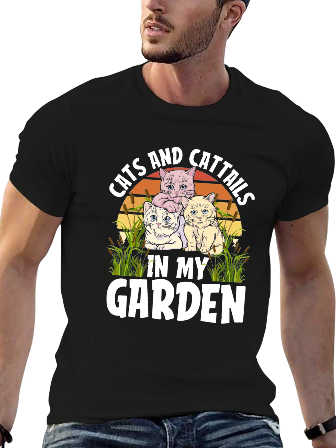 Cats and Cattails in my Garden T-Shirt