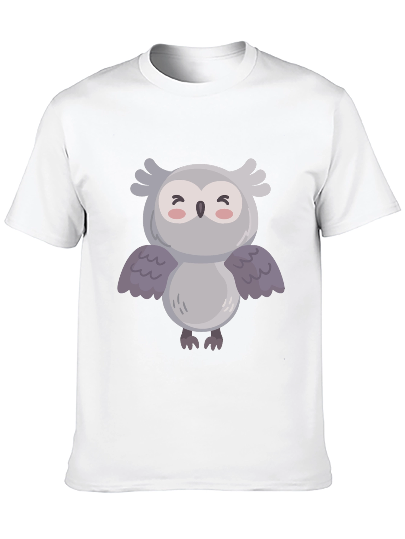 Cute Owl Graphic Black T-Shirt