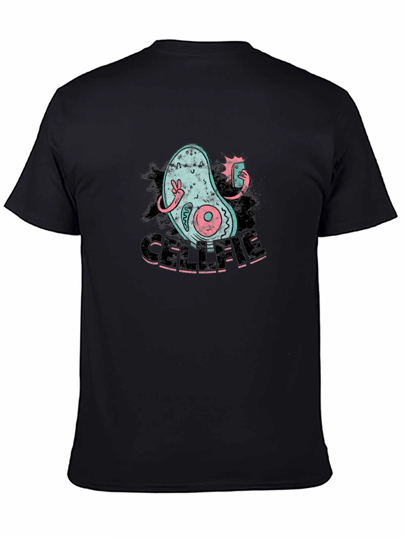 Cellfie Black T-Shirt - Humorous Science Tee