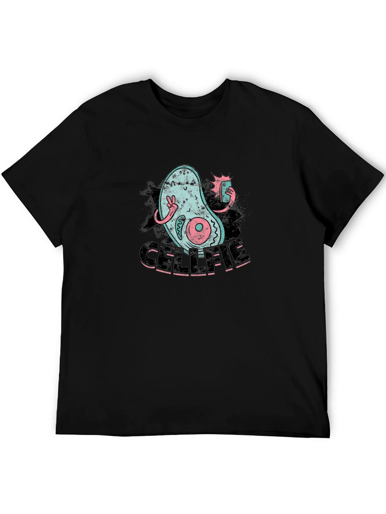 Cellfie Black T-Shirt - Humorous Science Tee