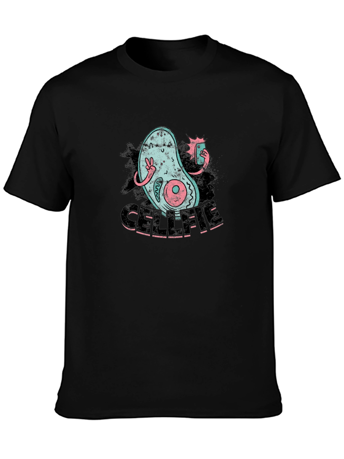 Cellfie Black T-Shirt - Humorous Science Tee