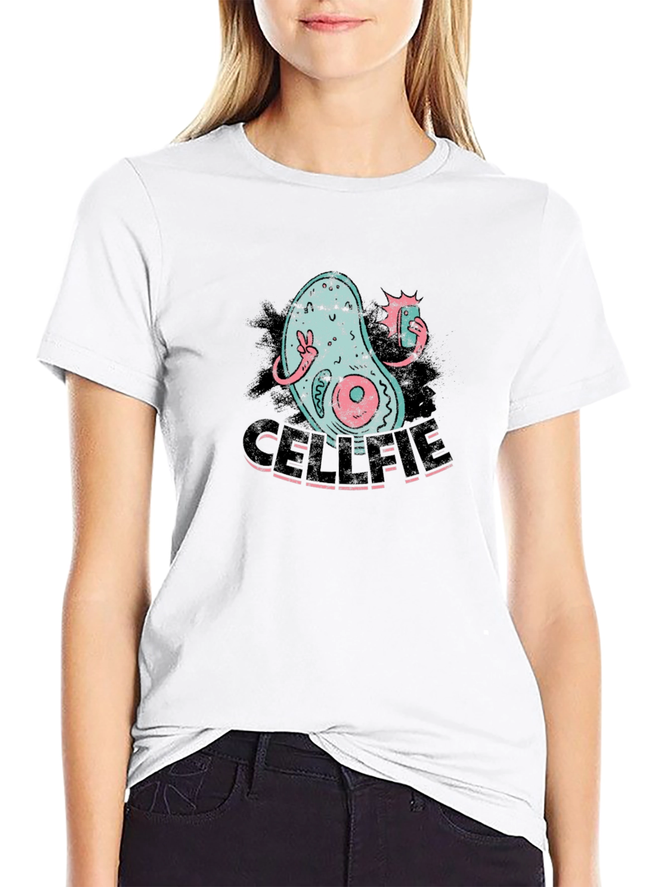 Cellfie Black T-Shirt - Humorous Science Tee