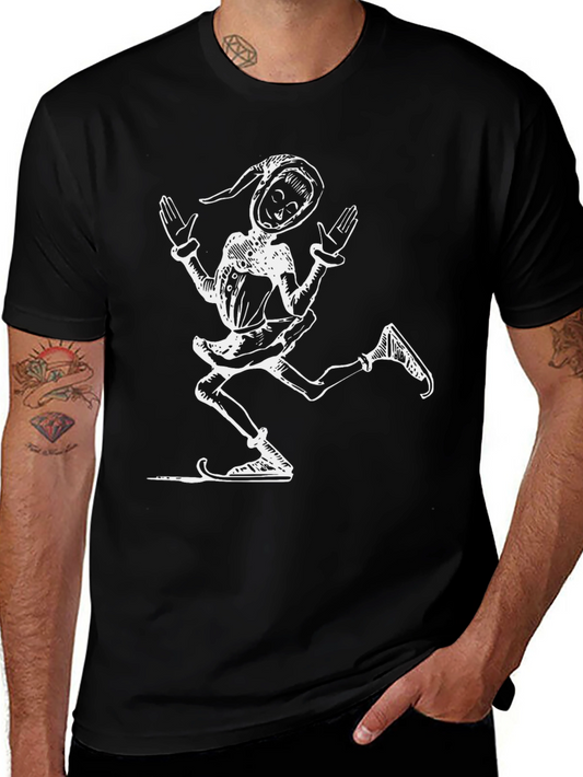 Retro Jester Graphic Tee - Black Cotton T-Shirt
