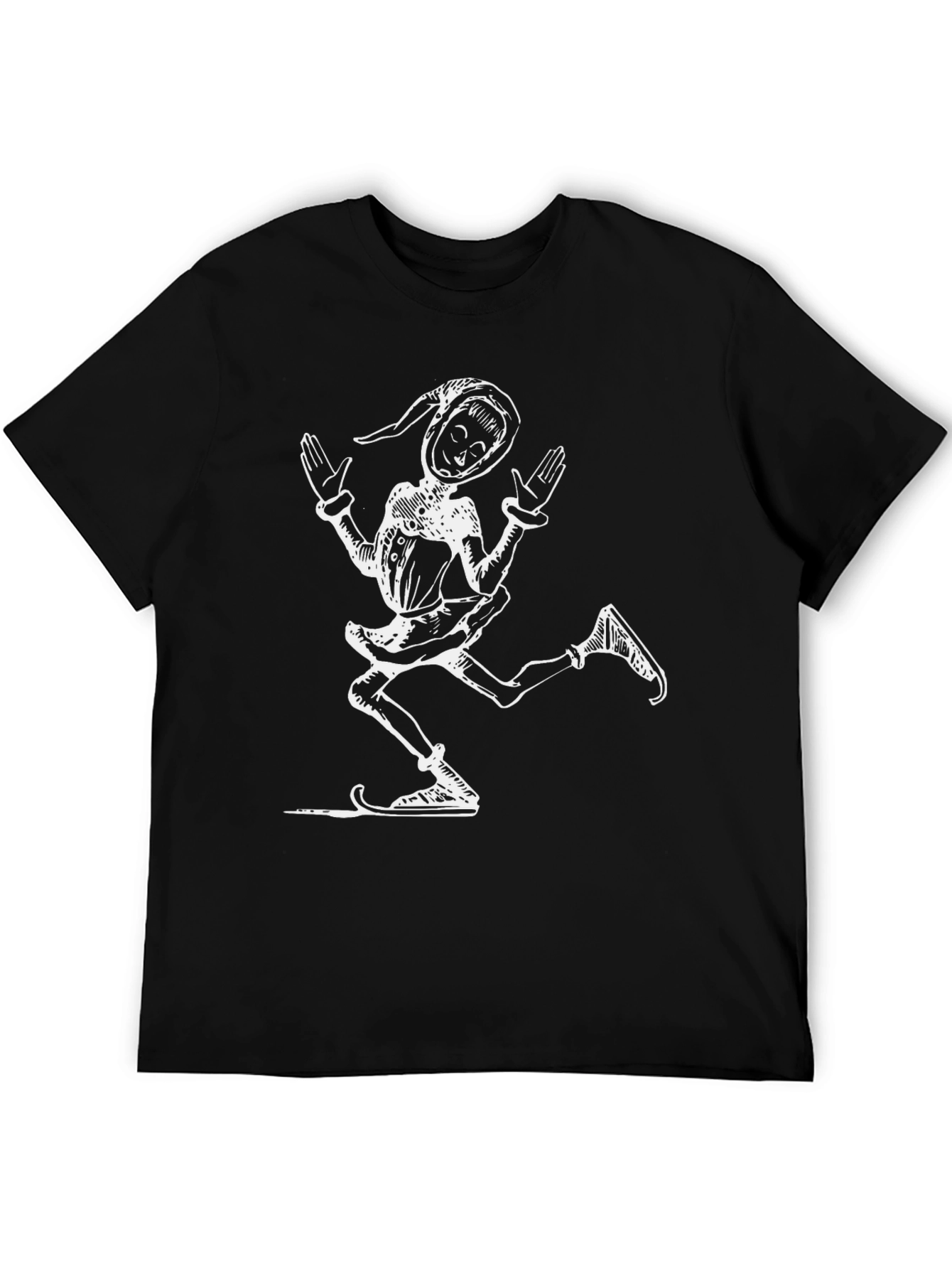 Retro Jester Graphic Tee - Black Cotton T-Shirt