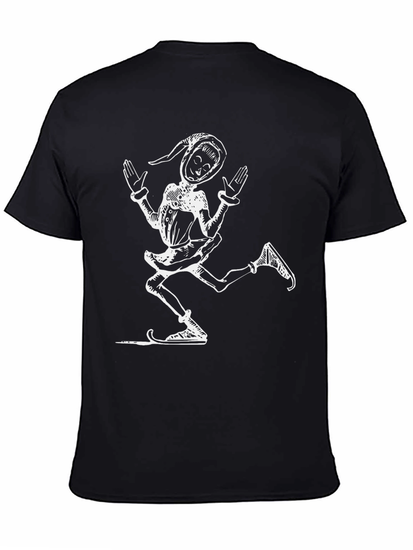 Retro Jester Graphic Tee - Black Cotton T-Shirt