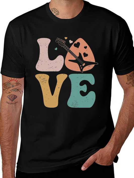 Retro Love Guitar Graphic Tee