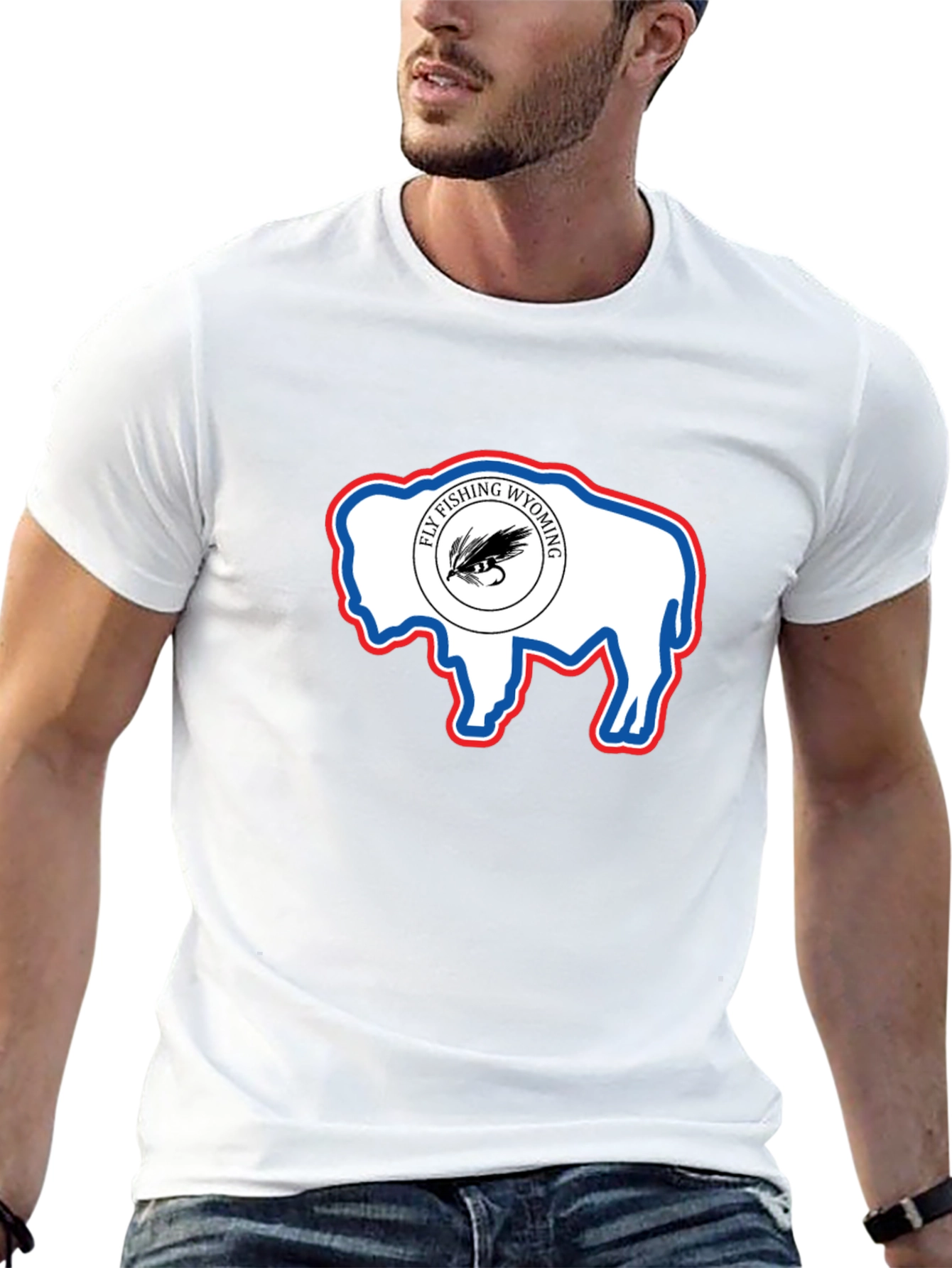 Wyoming Fly Fishing Buffalo T-Shirt
