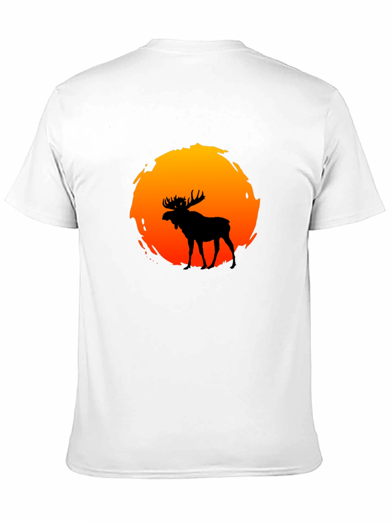 Moose Silhouette Sunset Graphic T-Shirt