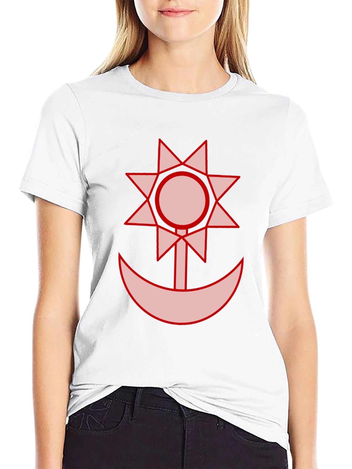 Graphic Black T-Shirt - Sun and Moon Design