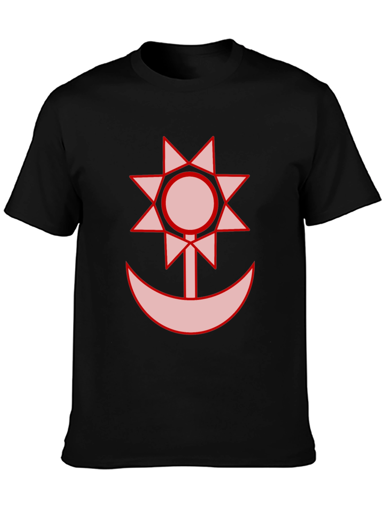 Graphic Black T-Shirt - Sun and Moon Design