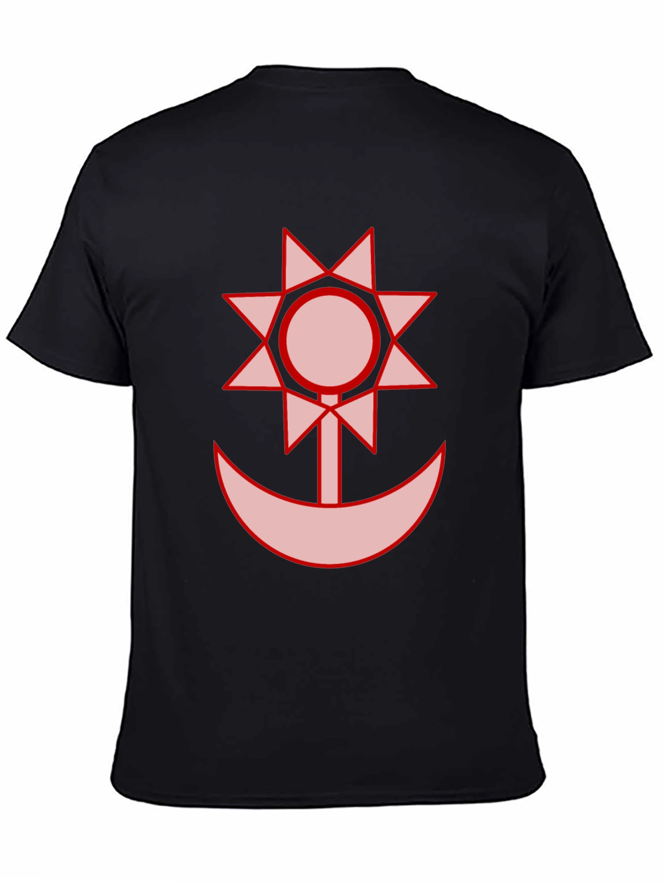Graphic Black T-Shirt - Sun and Moon Design
