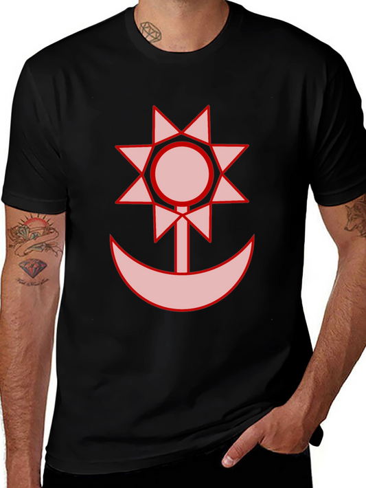 Graphic Black T-Shirt - Sun and Moon Design