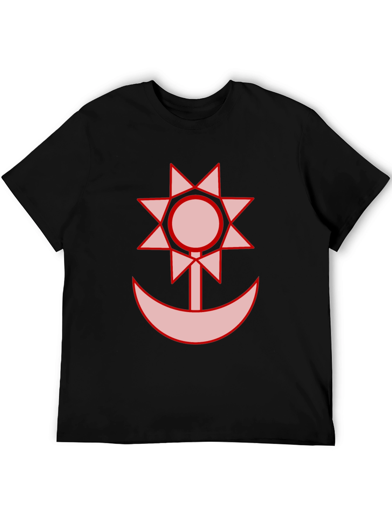 Graphic Black T-Shirt - Sun and Moon Design