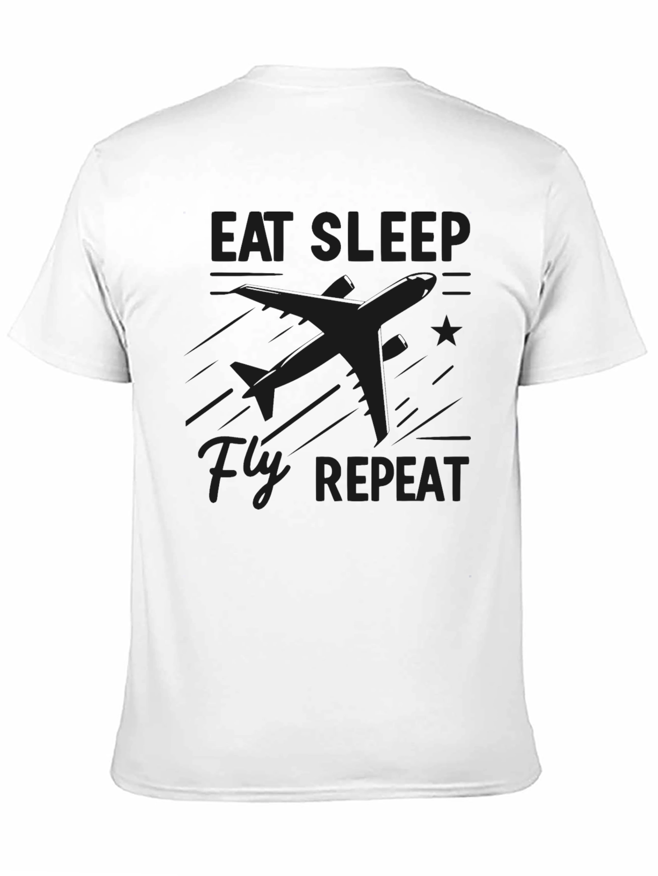 Eat Sleep Fly Repeat Black Graphic Tee