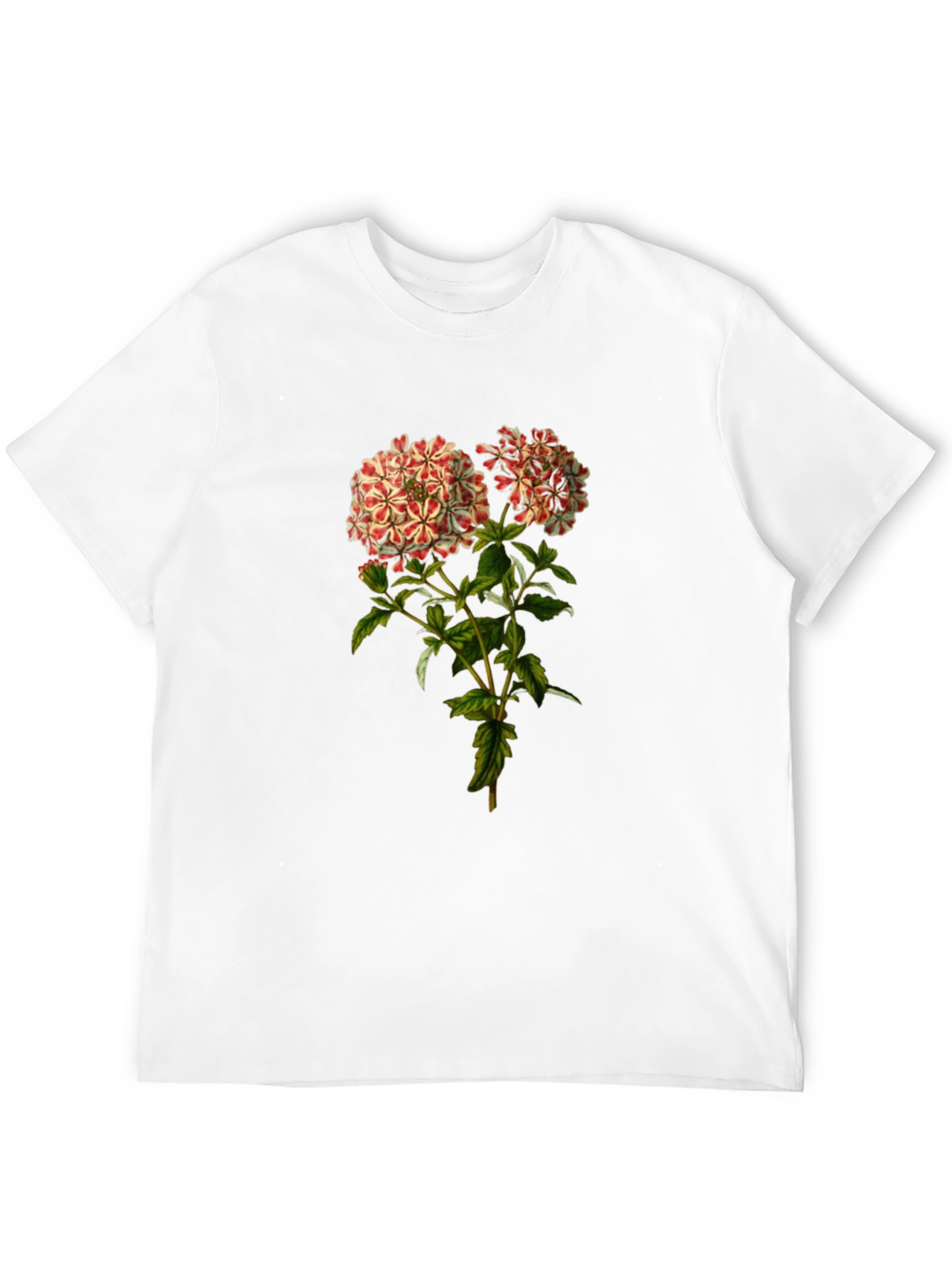 Floral Print Black Crewneck T-Shirt