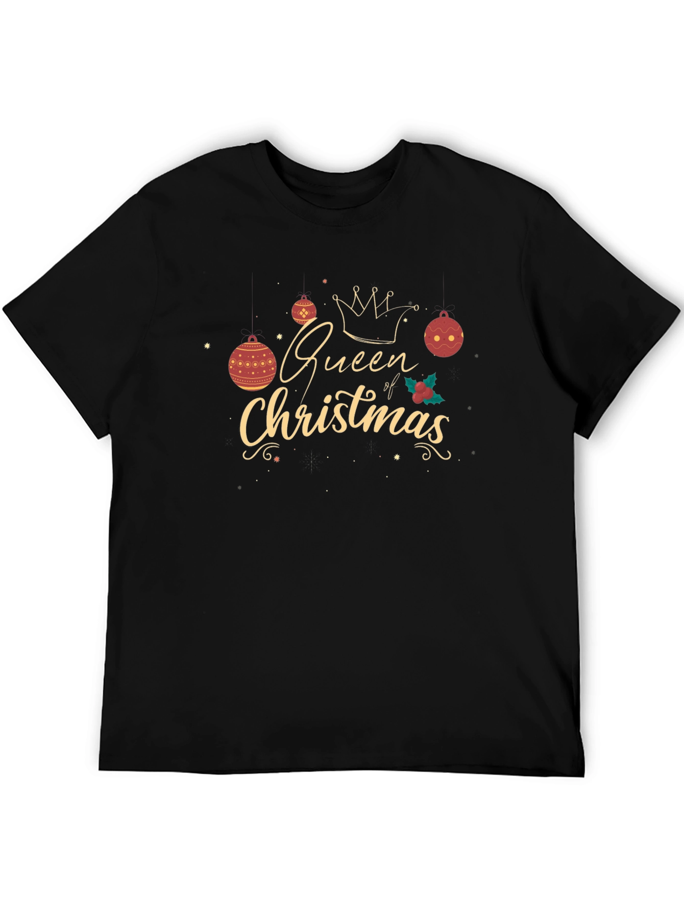 Queen of Christmas Black T-Shirt