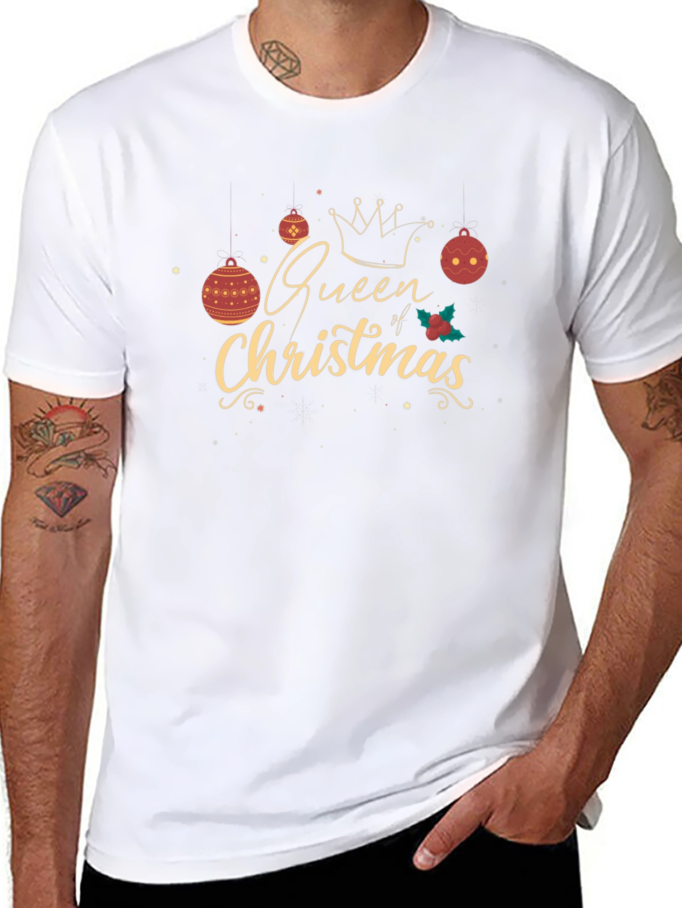 Queen of Christmas Black T-Shirt