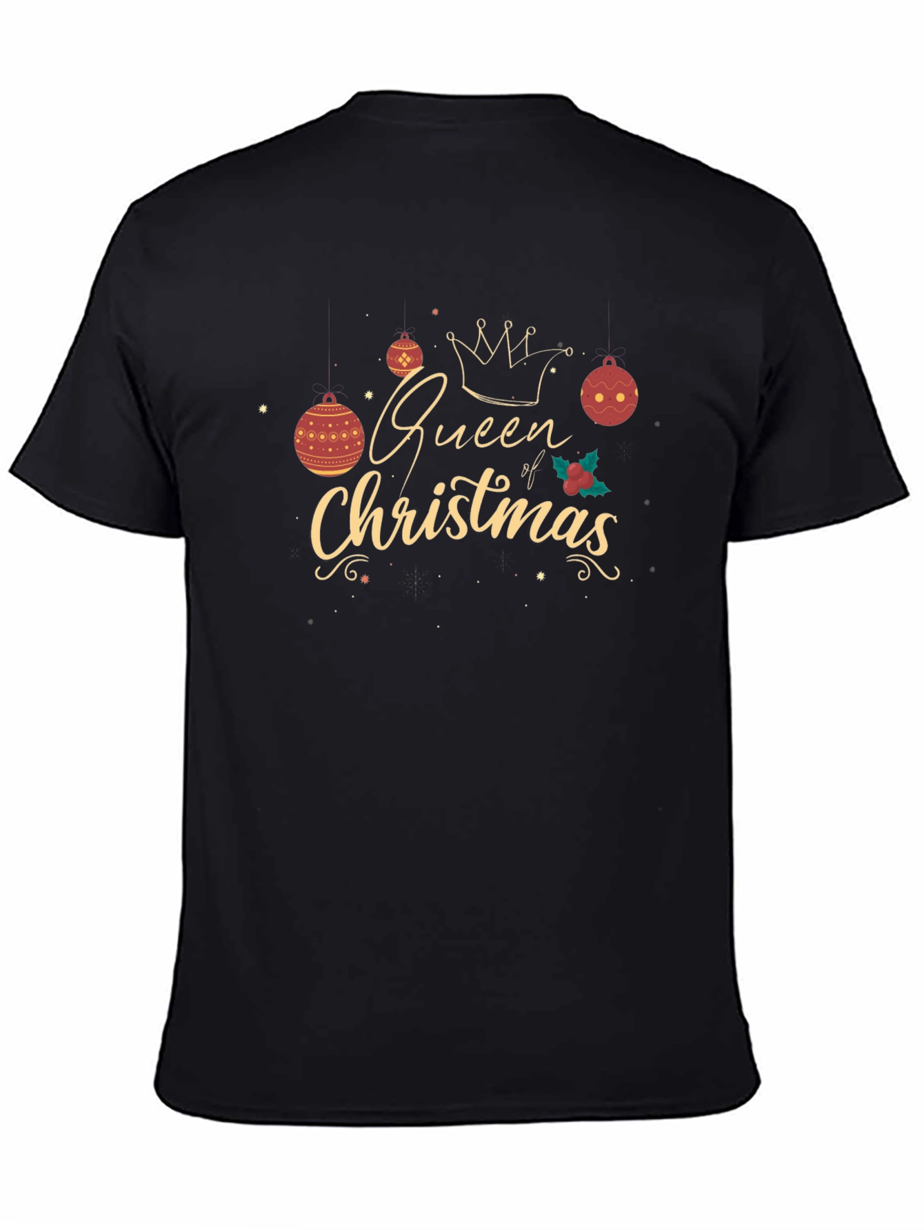 Queen of Christmas Black T-Shirt