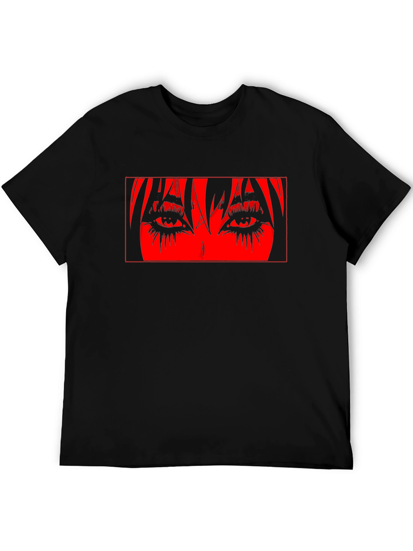 Anime Eyes Graphic Black T-Shirt