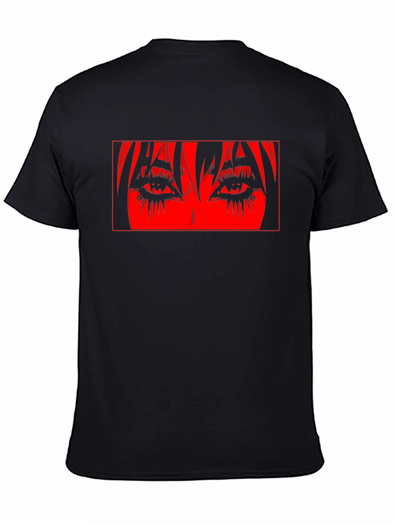 Anime Eyes Graphic Black T-Shirt