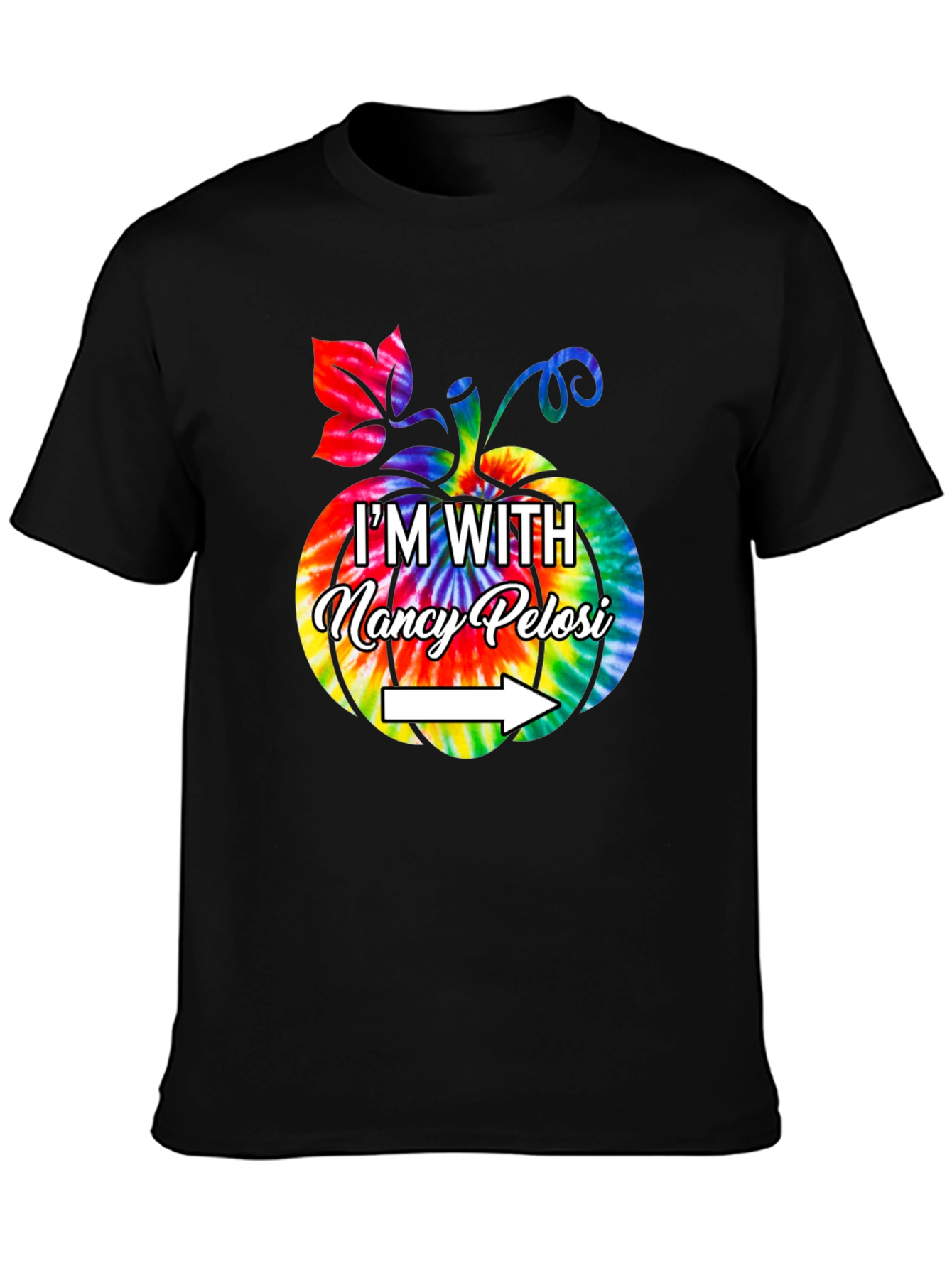 Im With Nancy Pelosi Tie Dye Pumpkin T-Shirt