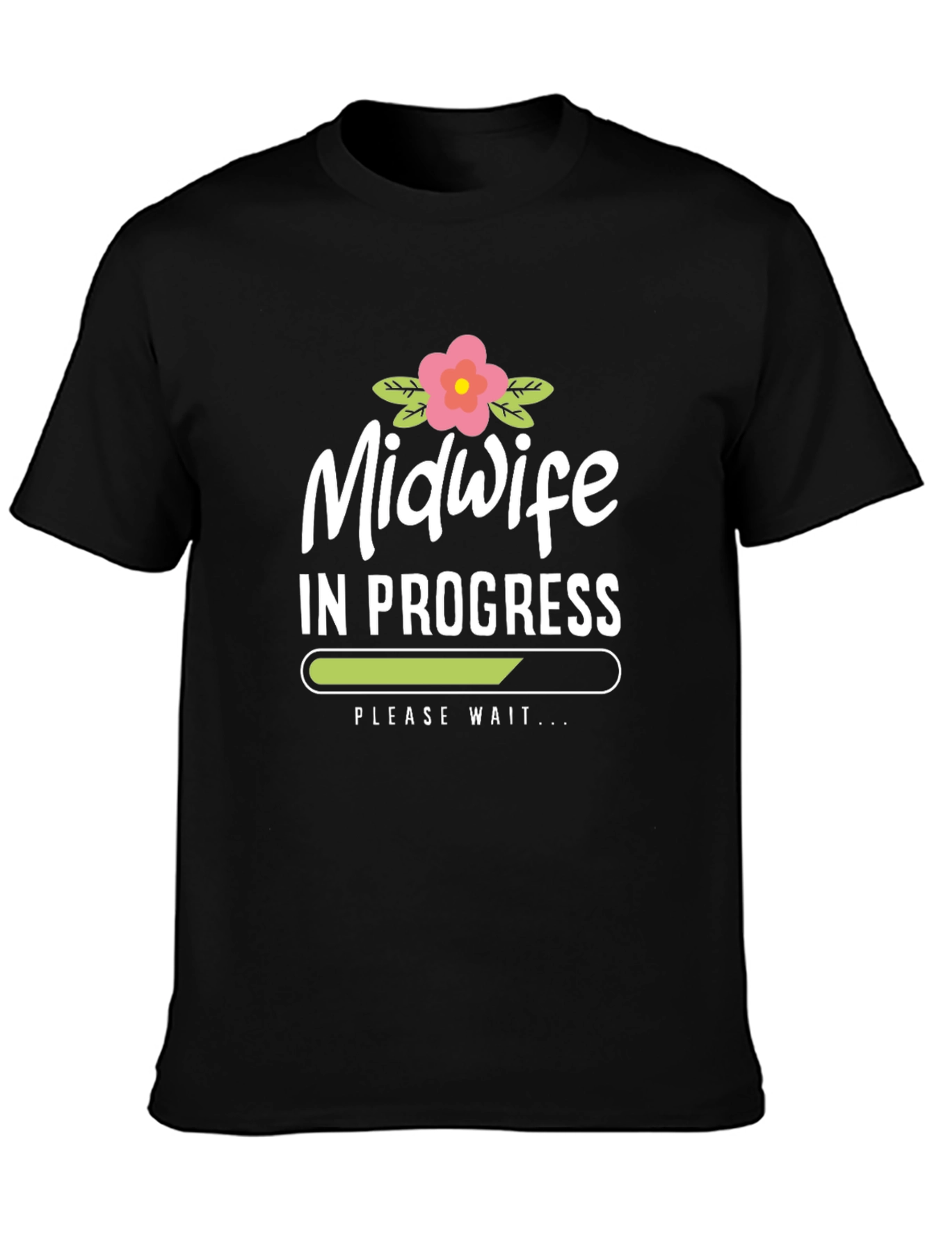 Midwife In Progress Black T-Shirt