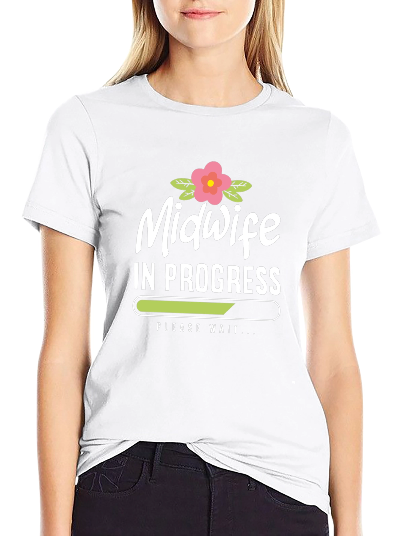Midwife In Progress Black T-Shirt