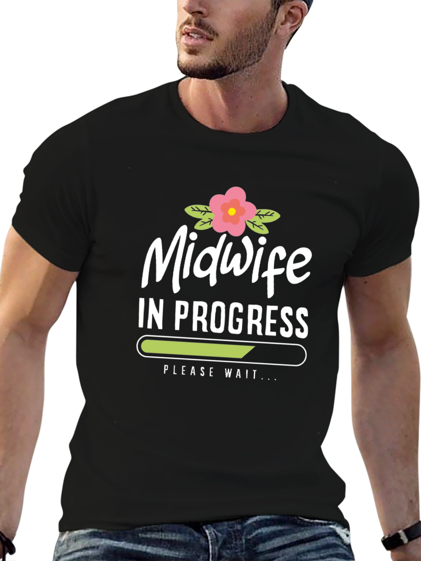 Midwife In Progress Black T-Shirt