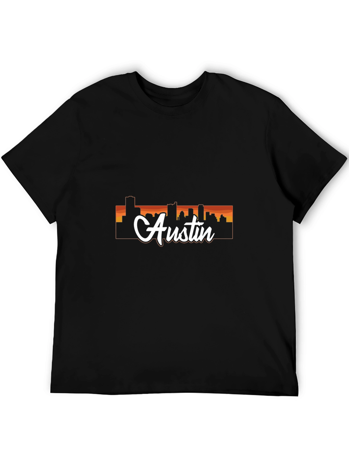 Austin Skyline T-Shirt - Mens Black Graphic Tee