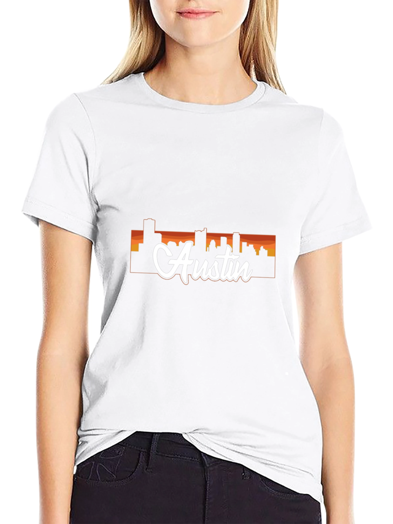 Austin Skyline T-Shirt - Mens Black Graphic Tee