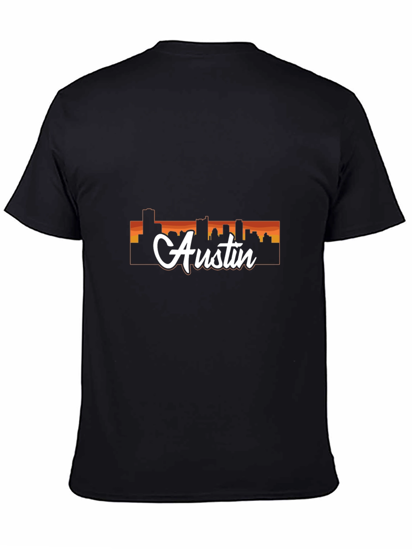 Austin Skyline T-Shirt - Mens Black Graphic Tee