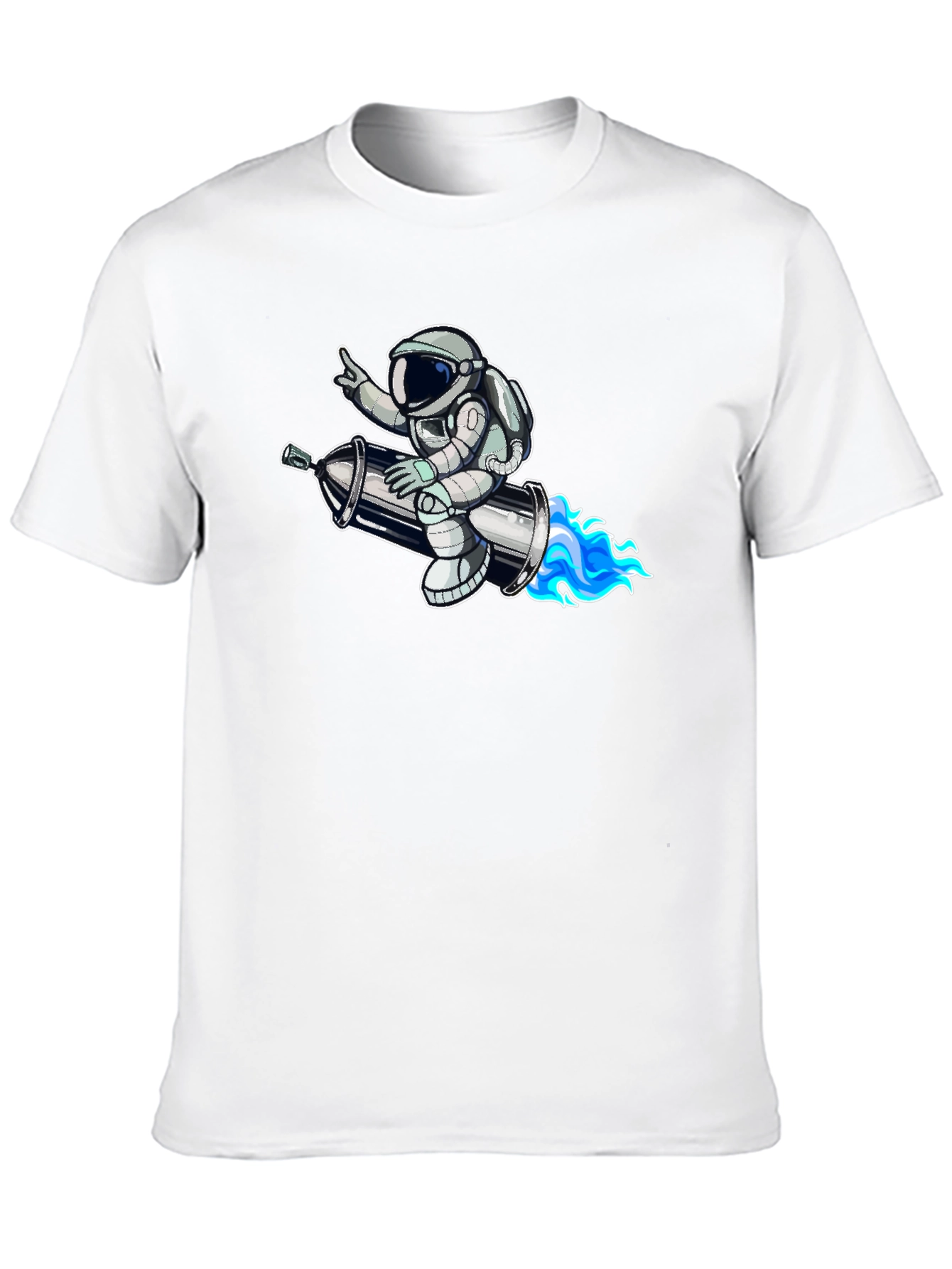 Astronaut on Rocket T-Shirt - Black