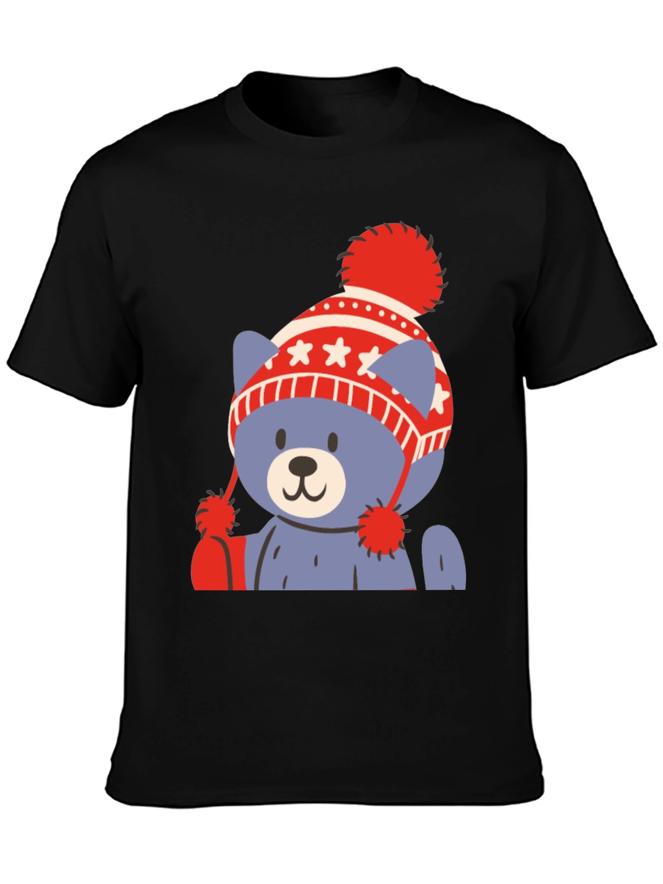 Cute Bear in Winter Hat Graphic Tee