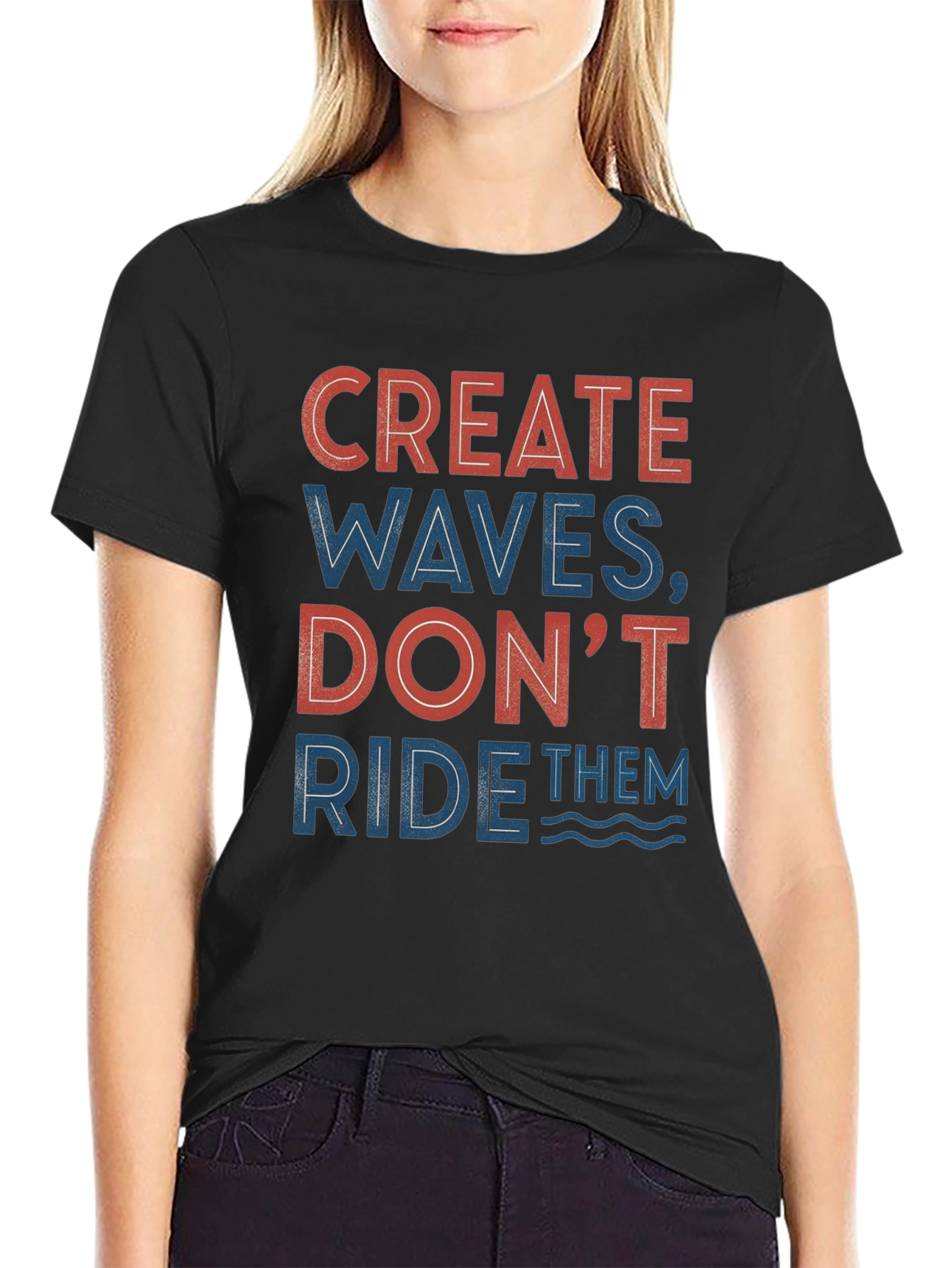 Create Waves Graphic Tee - Inspirational Design