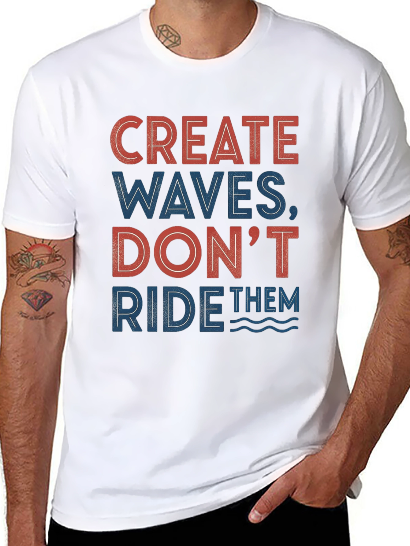 Create Waves Graphic Tee - Inspirational Design