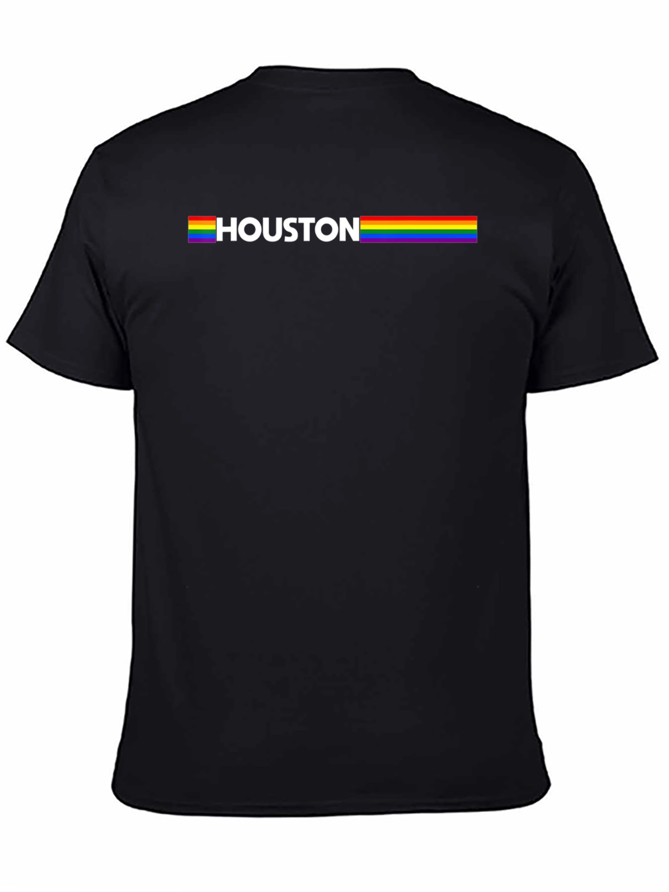 Houston Pride Rainbow T-Shirt - Black Cotton Tee