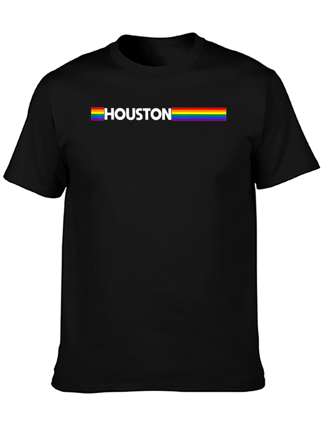 Houston Pride Rainbow T-Shirt - Black Cotton Tee