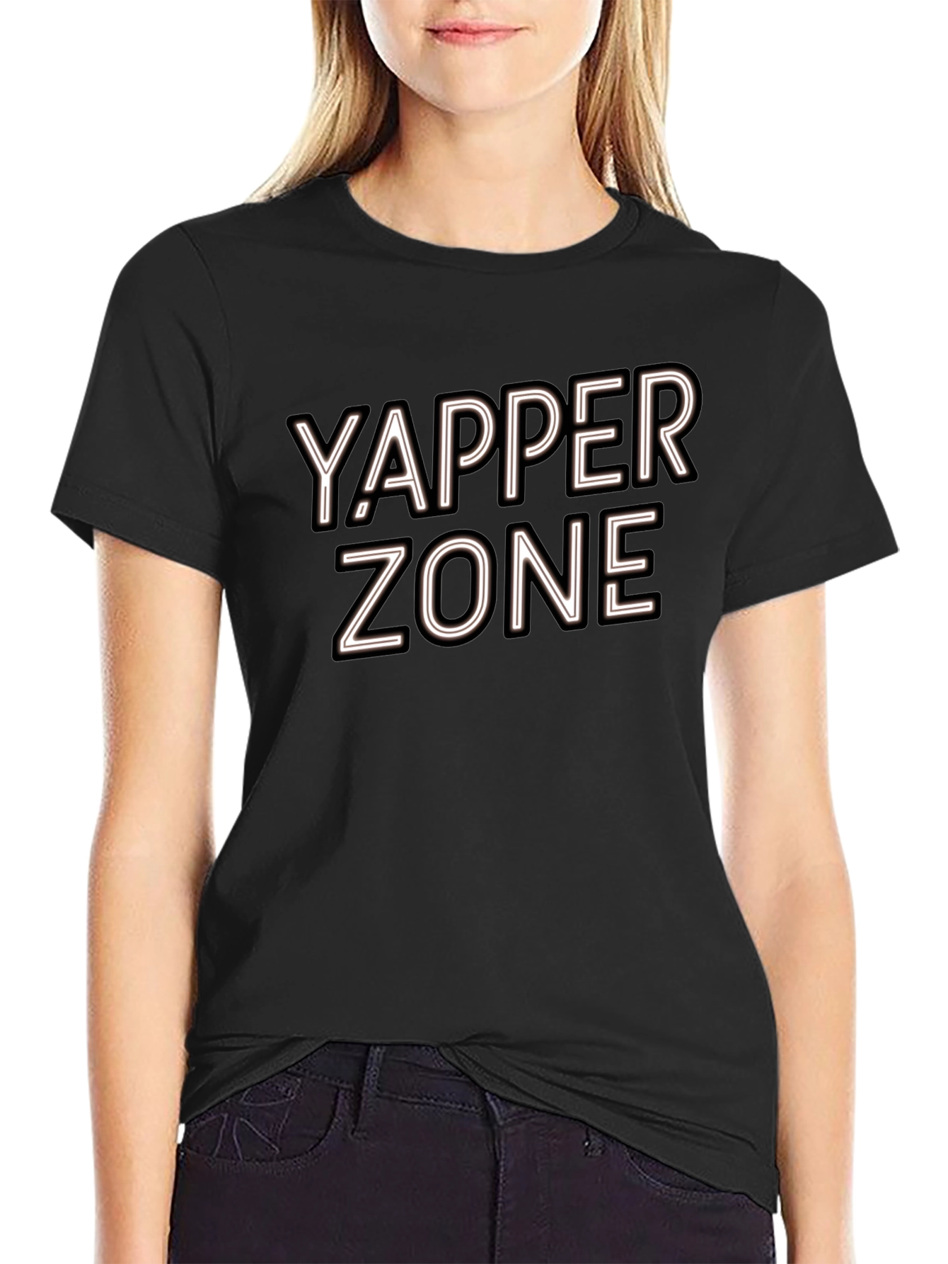 Yapper Zone Black T-Shirt - Casual Style