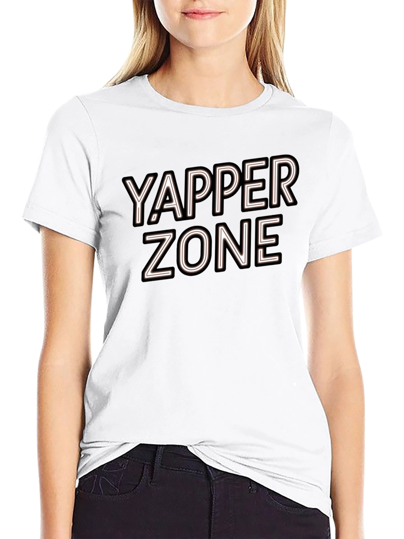 Yapper Zone Black T-Shirt - Casual Style