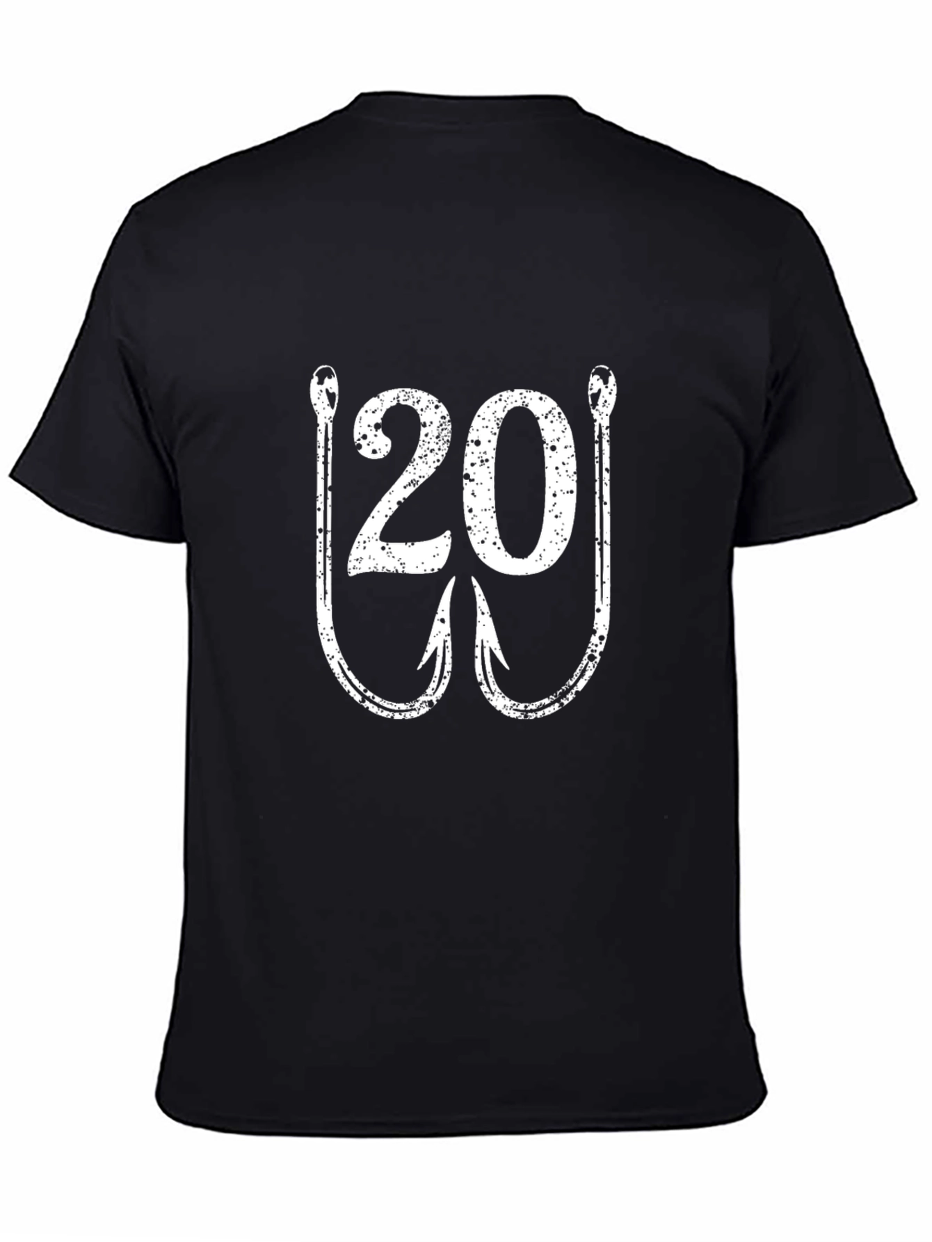 Fishing Hook 20 T-Shirt - Black Graphic Tee