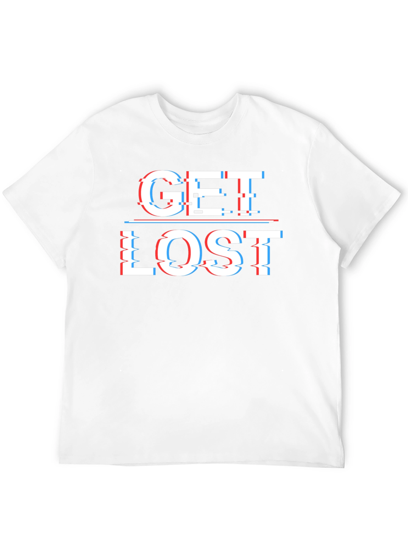 Get Lost Glitch Style Graphic T-Shirt