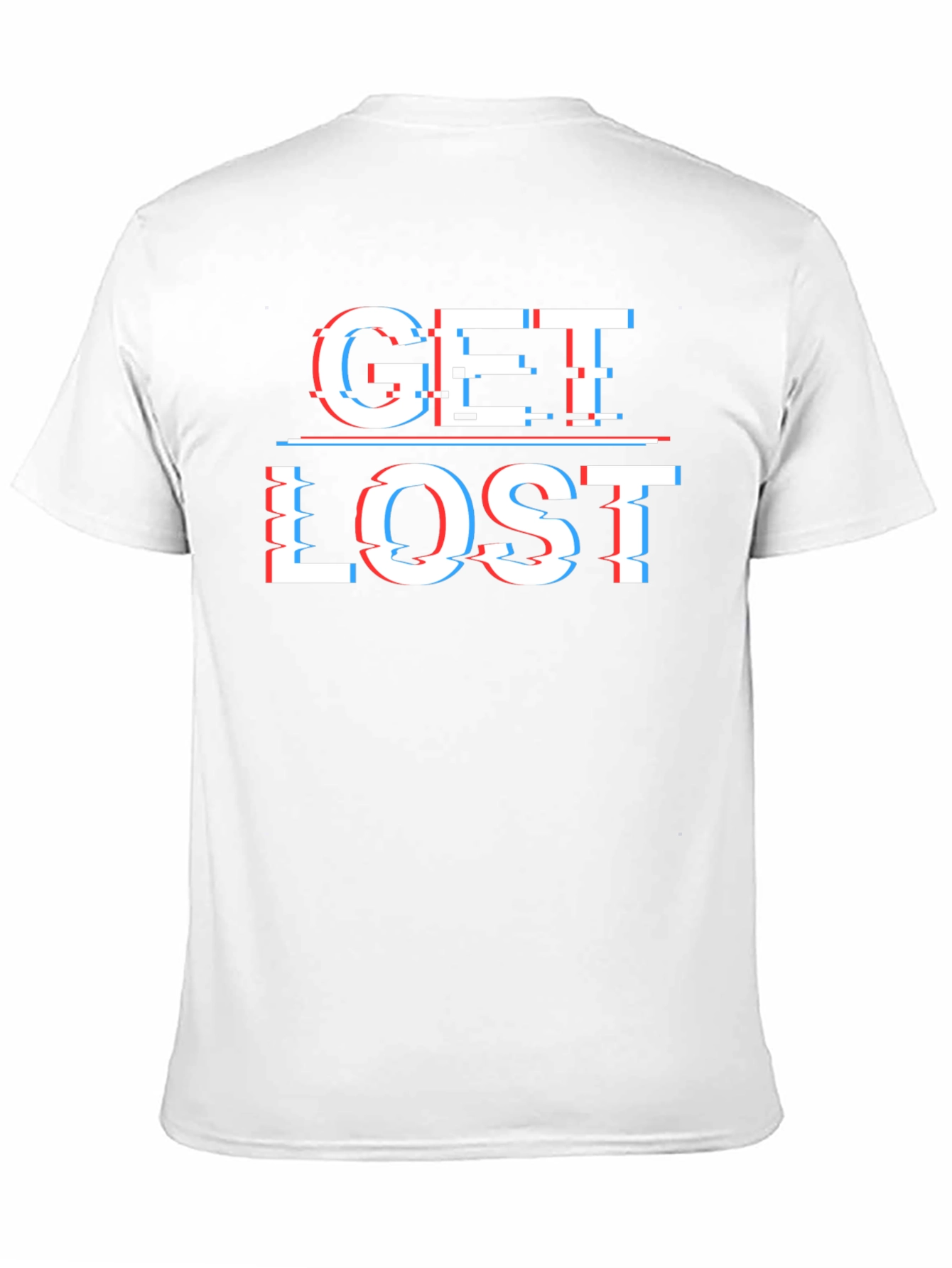 Get Lost Glitch Style Graphic T-Shirt