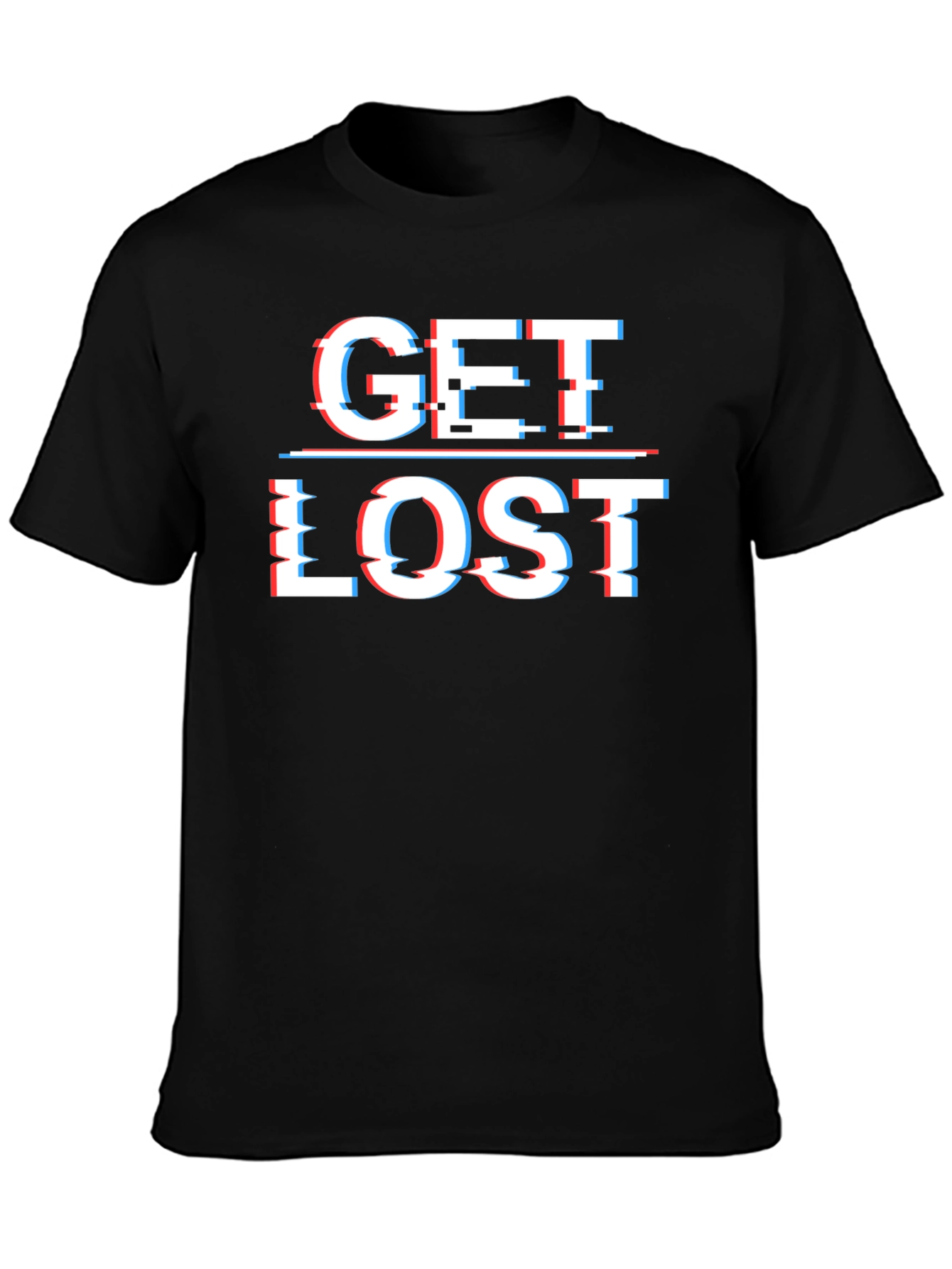 Get Lost Glitch Style Graphic T-Shirt