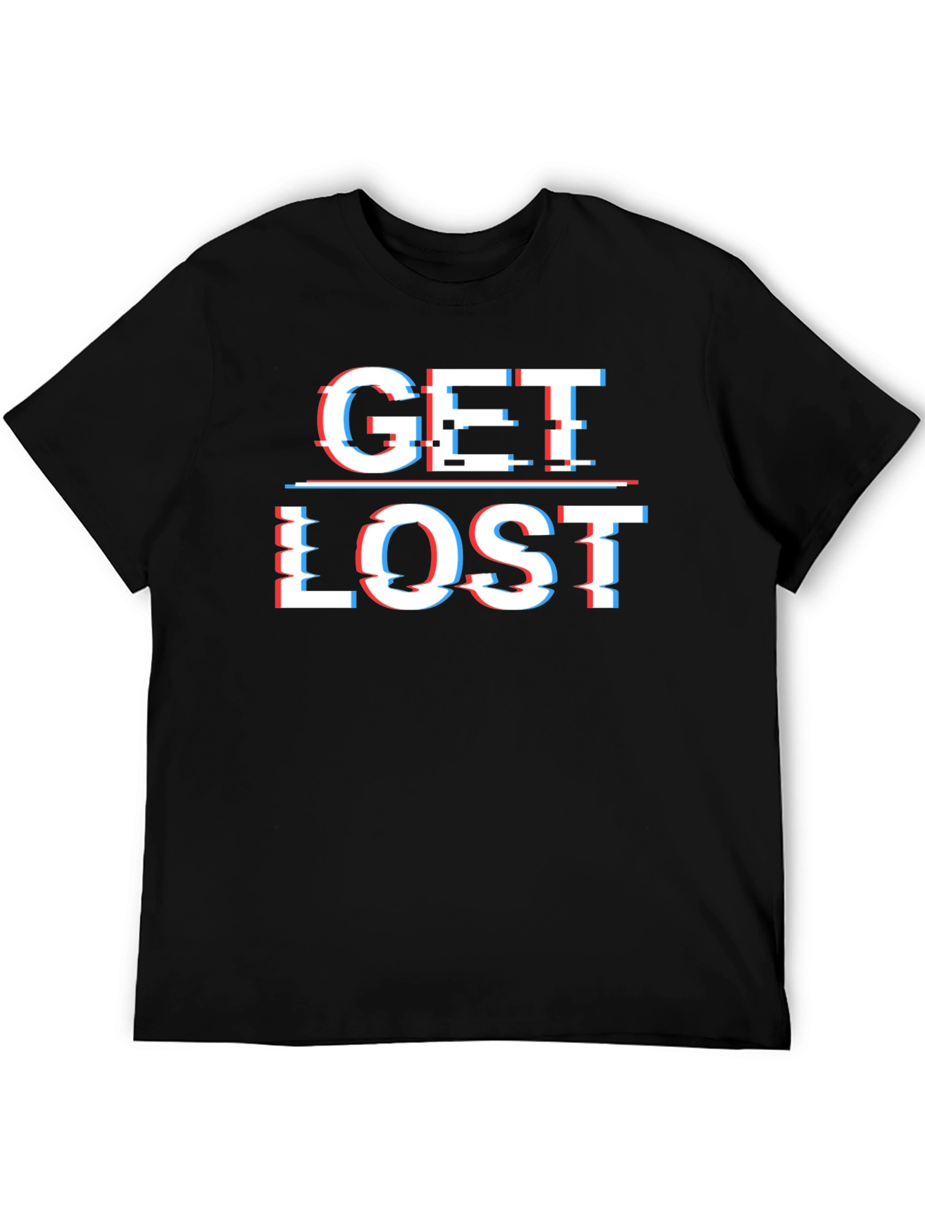 Get Lost Glitch Style Graphic T-Shirt